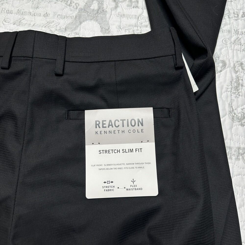 Kenneth Cole REACTION TIC WEAVE SLIM FIT DRESS PANT 30W 32L - Picture 5 of 12